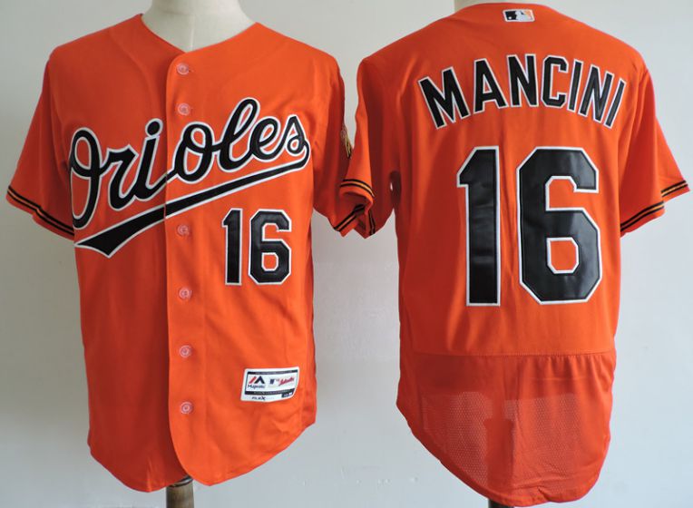 Men Baltimore Orioles #16 Trey Mancini Elite Orange MLB Jerseys